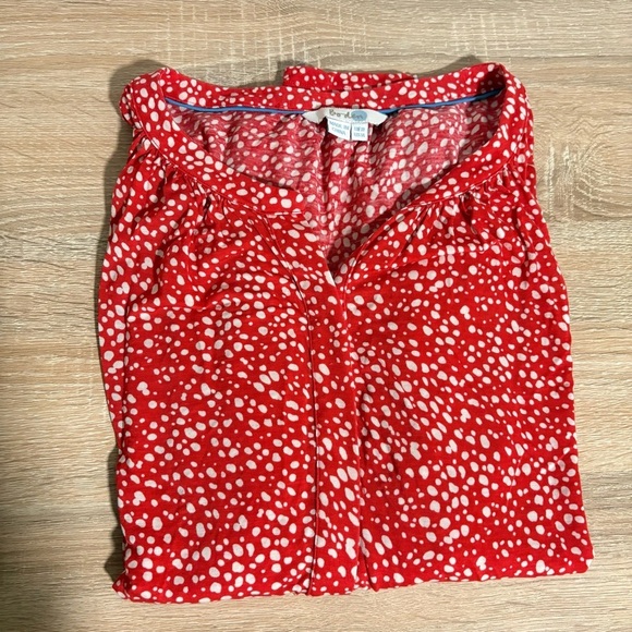 Boden Coral Red Speckled Print Button Front Blouse Top 14 - Picture 2 of 5